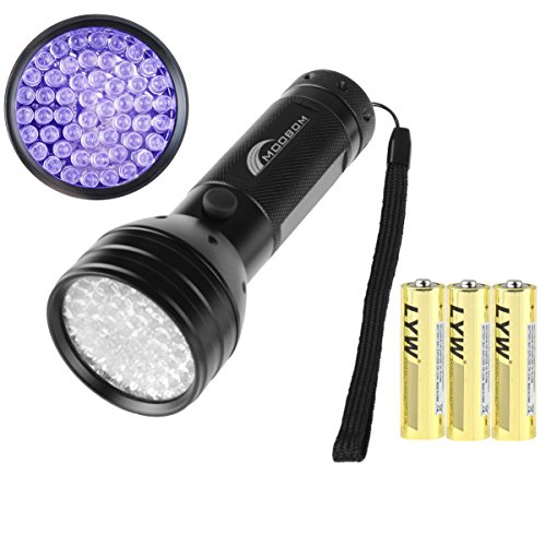 Moobom 51 LED Violet Taschenlampe UV-Licht Spot Detektor 3 Batterien Enthalten - 3