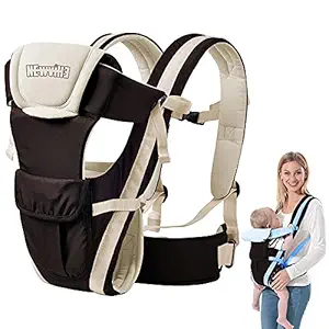 Soft Baby Carrier, Ergonomic 4-in-1 Convertible Sling Front and Back Face-in and Face-Out Carry for Newborns and Older Babies Travel with Safety Belt and Buckle Straps Carrier Bag (Black)