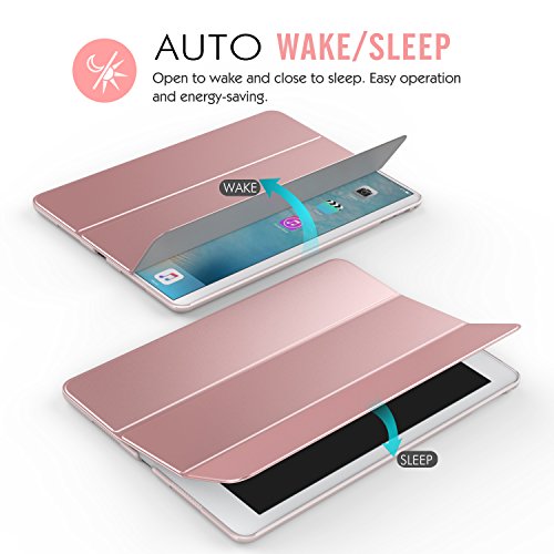 MoKo Hülle für iPad Pro 12.9 – Ultra Lightweight Slim PU Leder Tasche Schutzhülle Schale Smart Shell Case mit Auto Schlaf / Wach Funktion und Standfunktion für Apple iPad Pro 12.9 Zoll Tablet, Rose Gold - 7