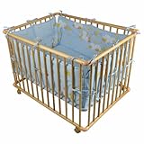 HONEY BEE Laufgitter 100x75cm inkl Einlage Laufstall 3-fach höhenverstellbar HELLBLAU - 2