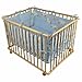 "Honey Bee" Baby Wooden Playpen with Mattress and Bumper-100x75cm in Blue