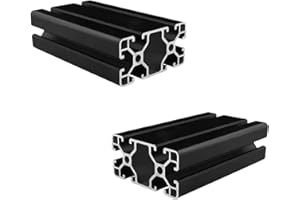 Coavoo AluProfil 4080 Aluminium Profile 300 mm T Type Black Aluminium Profiles 40 x 80 European Standard Anodised Linear Rail Extrusion Pack of 2 for DIY 3D Printer and CNC