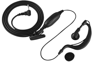 CCYLEZ 2 écouteurs en Forme de G en Forme de G, Casque de Talkie-walkie à Broche Unique de 2,5 mm, écouteurs PTT et Microphone pour EM1000, EM1000R, MH230R, MR350R, MB140R, MC220R