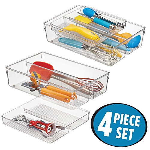 mDesign Schubladen Organizer – zweiteilige Aufbewahrungsbox für die