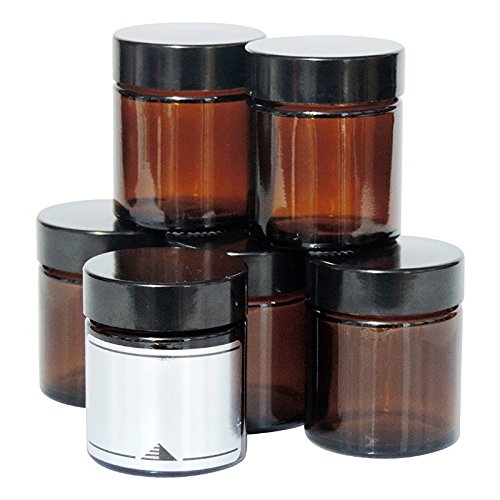 Viva-Haushaltswaren 10 kleine Glastiegel 30 ml / Salbentiegel / Cremetiegel aus Braunglas, inkl. Etiketten - 2