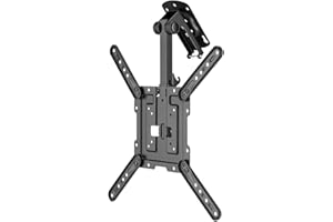 ADAKAT Składany aluminiowy uchwyt sufitowy do telewizora, w pełni ruchomy, 23-55 cali, 58-140 cm