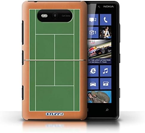 Etui / Coque pour Nokia Lumia 820 / Terre Battue Verte conception / Collection de Courts de Tennis