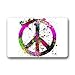 Produktbild khgkhgfkgfk Top Fabric & Non-Slip Rubber Indoor/Outdoor Doormat Door Mats - Colorful Oil Splash World Peace Sign Watercolor Art Floor Mat Rug for Home/Office/Bedroom