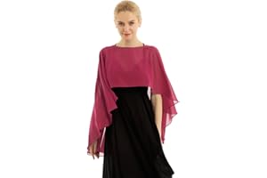 iiniim Chal Larga de Boda Fiesta Mujer Chica Chal Estola de Gasa Verano Capa Elegante de Novia Chifón Tops Bolero de Ceremonia Cárdigan de Boda Playa Shrugs Shawls