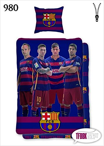 Preisvergleich Produktbild 2 tlg Kinderbettwäsche Bettwäsche 135x200+70x80 980 FC Barcelona