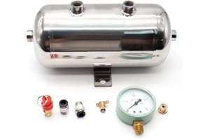 Jieotwice Luftspeicher Tank, Lufttank aus Edelstahl 304, 2L Vakuum Puffer Luftdrucktank, 1/4G Lufteinlass(Set 2)