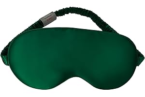 YUNCHI 100% Schlafmaske Seide Frauen Damen Herren Bequem Bio Satin Schlafbrille Silk Sleeping Eye Mask Augenmaske 19 Momme Reine Maulbeerseide Stoff Augenbinde Zum Schlafen (Mitternachts Grün)