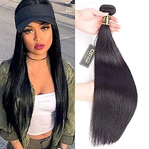 20, Indian Hair: Qthair 10A Straight Human Hair Indian Virgin Hair Natural Black 100% Unprocessed Indian Straight Human Hair Bundles (20Inch)
