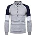 Produktbild JUSTSELL Langarmshirts Pullover Herren Herbst Winter,Männer Gestreift Sweatshirt Hoher Kragen Streetwear Pullover Knopfleiste Sweater Casual Pullover Tops
