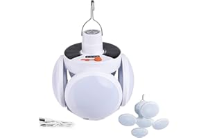 LEMOTOY Lampe Solaire Camping Rechargeable,Lanterne de Camping, Lampe Portable avec USB Rechargeable, 5 modes d'éclairage 360° Pliant Camping Lumière,pour Camping,Excursions, Secours, Pêche, Cave