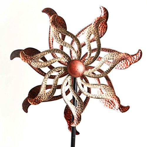 Windrad bronze gold ca. 181,5 cm Windspiel Dekoration Garten-Stecker Windmühle Windräder - 4