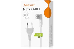 AIEVE Kabel zasilający 35 cm Kabel zasilający Kabel kątowy Akcesoria kompatybilne z głośnikami SONOS Play: 1, One SL i SONOS ONE WLAN (szaro-białe, wtyczka EU)