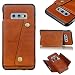 Produktbild Jctek Premium Leder Tasche kompatibel mit Samsung Galaxy S10e Wallet Case mit Kartenhalter Doppelte Magnetknöpfe Stoßfeste Schutzhülle für Samsung Galaxy S10e 5.8 Zoll 5.8INCH braun
