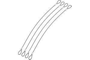 YOKIVE 4 Pcs Safety Cable Locks, Stainless Steel Security Wire Ropes with Double Loop | Great for Homes Doors Fences (Black, 12-Inch, 2mm Dia)