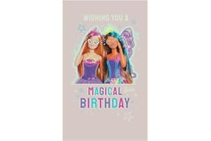 DANILO PROMOTIONS LTD Danilo Promotions Limited Barbie Birthday Card, Official Barbie Greeting Card, Happy Birthday Barbie Card,Multi,21cm x 12.7cm