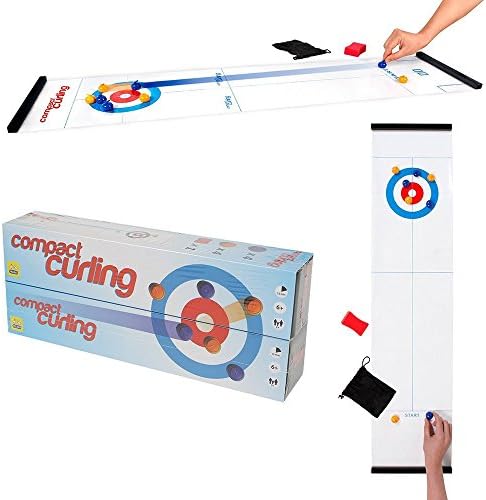 Audbrave Tabletop Curling Game for families,Fun family games for adults and the kids,Indoor or travel sport games,Compact Storage