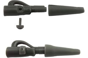 NEWSHOT 20 Stück Angeln Tackle Safety Lead Clips Karpfen mit Pins + Schwanz Gummi-Röhren-Set