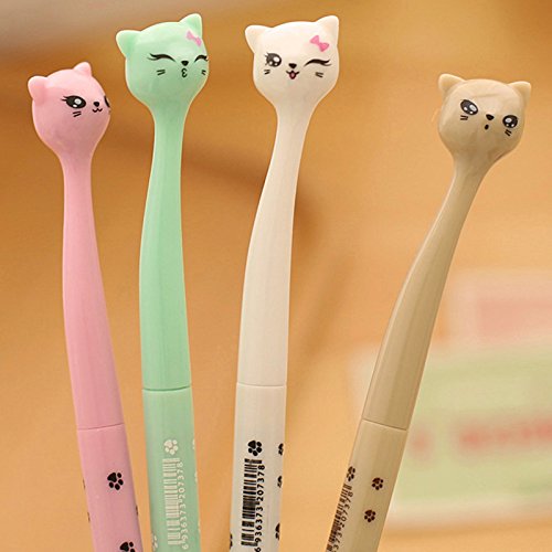 KAIKSO-IN 2pcs Kreatives Briefpapier niedlichen Cartoon-Katze schwarze Gel-Pen Pen
