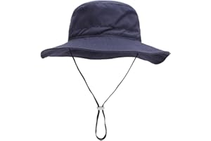 PSOWQ 1 Pieza Sombrero para el Sol Sombrero para bebé niño Sombrero de Pesca Sombrero Ajustable con ala Ancha UPF 50+ para niñas y niños - Azul Marino