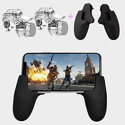 Boseny Mobile Game Controller for PUBG/Knives Out/Rules of Survival/Battle Royale L2R2 Sensitive Shoot Kids Mobile Gaming Joystick Compatible with Android iOS Phones (2 Triggers+2 Grips)