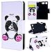 Produktbild SMART LEGEND Lederhülle für Sony Xperia XZ1 Compact Ledertasche Hülle Bunt Muster Schutzhülle Premium PU Leder mit Handschlaufe Flip Case Protective Cover Innere Weiche Silikon Bookcase Handy Tasche Schale mit Kartenfächer Magnetverschluß Standfunktion Etui -- Niedlich Panda