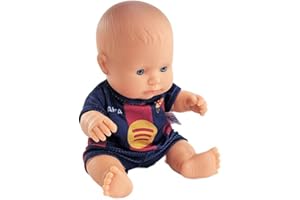 Miniland FC Barcelona - Muñeco 21 cm con Equipación Oficial Blaugrana, Muñeco Barça Fútbol Articulado y Coleccionable, Licencia Oficial (Caucásica)