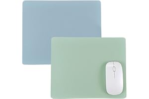 LONSVTTU 2 Pezzi Tappetino per PU Mouse Confortevole Superficie Superfine in Fibra di Seta Liscia Sensori Base in Gomma Antiscivolo per Pulire Lavabile per Computer Portatile