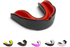 ARSTORMS Sports Mouth Guard Adults and Junior Gum Shield with case Mouth Guard for Jaw Protection in Contact Sports Boxing MMA Rugby Football Hockey Martial Arts (Junior Below 11 Years, Black/red)