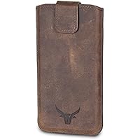GAZZI Apple iPhone 8 / iPhone 7 Hülle Leder Case Ledertasche Lederhülle Handytasche Handyhülle Echt Leder, Rundumschutz - VINTAGE BRAUN