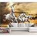 Produktbild Lsfhb Baum Pferde Laufen In Der Wiese Foto Wandbild Tapete Wohnzimmer Sofa Tv Wand Schlafzimmer 3D Tapete Aper-350X250Cm