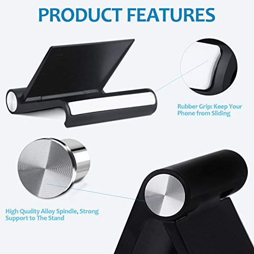 Fynix [2 pack] Supporto cellulare regolabile Plastico, Confezione da due, Supporto telefono con Base pieghevole per for Smartphone Tablet E-Reader, iPhone X 8 7 6 6s Plus SE 5 5s 5c iPad, Samsung Gala