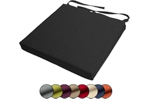 ‎CHILLY PILLEY chilly pilley Stuhlkissen Gartenkissen Gartenstühle Stuhlauflage Stuhlpolster Sitzkissen Abnembar Bezug Mit Reißverschluss Auflage Set Garten Kissen (45x45x5, Schwarz)