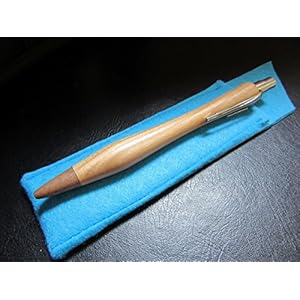 Kugelschreiber aus Holz (KiNu) Holzkugelschreiber Kirsche / Nuss im Filz Etui / Tasche