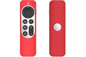 FTRONGRT Etui do Apple TV 4K 2021 Remote, elastyczny silikon, odporny na upadki i antykolizyjny, lekki, odporny na wstrząsy pilot ochronny do Apple TV 4K 2021 Remote. Czerwone