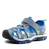  NASONBERG Kinder/Jungen/Mädchen Schuhe Klettverschluss Sommer Sandalen, Gr.-26 EU, Grau