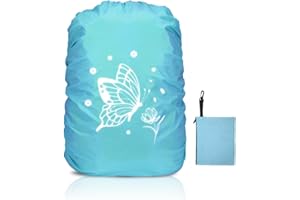 CAPANEUS Copri Zaino per Pioggia, 35L Reflective Impermeabile Bambino Copri Zaino, Coprizaino Impermeabile con Riflettenti, Copertura Zaino Antipioggia Universale per Scuola, Bicycling, Escursionismo, Viaggio