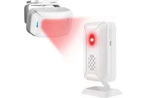 Cruxer Motion Sensor Detector Wireless PIR Security Alarm for Home Safety, Elderly Calling Caregiver, Welcome Doorbell, Mailbox Alert, Dogs and Cats Passing Reminder (1 Sensor & 1 Receiver)