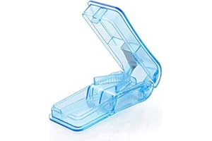 DDSHUN Taglia Pillole, Separatore di Pillole con Acciaio Inossidabile Lama per Pillole Piccole e Pillole Grandi,Dividi Pastiglie Farmaci per Vitamine Medicina Quotidiano Portare Farmaco Splitter (Blu)