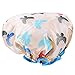 Mudder Waterproof Women Shower Cap Double Layer Bath Cap Elastic Band Spa Shower Hat, 2 Pack, Gray and Beige