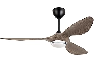 reiga Ventilatore da soffitto intelligente da 132 cm con luci e telecomando, ventilatore reversibile silenzioso con motore a corrente continua, moderno grigio scuro a 3 pale
