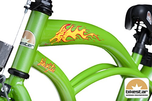 BIKESTAR® Premium Design Kinderfahrrad für coole Kids ab 6 Jahren ★ 20er Deluxe Cruiser Edition ★ Gecko Grün - 5