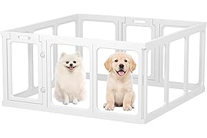 Gardner Pet Recinto para Perros en Acrílico Transparente, Corral Antirayaduras y Antideslizante, Parque Modular para Cachorros, Gatos y Conejos, Fácil de Limpiar y Expandible-12 Piezas- Blanco