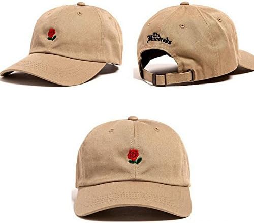 KIMTIME Dad Hat Unisex Rose Embroidered Strapback Running Baseball Hat Cap Adjustable
