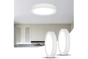 SENQIU 2Pcs Plafonnier LED, 12W 6500K Blanc Froid,Moderne Lampe de Plafond Plafonnier Rond,Plafonnier Led Plat pour Chambre, Salon, Salle à Manger