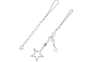 Psyqtsuary 2 Stück Niedliche Handy Charms, süße Handy Anhänger, ästhetische Y2K Charms, Anhängerzubehör mit Sternperlen für Tasche Schlüsselanhänger Kamera Geldbörse